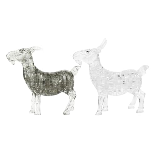 SOIMISS 2 Stück Teiliges Puzzle Ziegenskulptur Transparente und Graue Ziegenfigur Moderne Kristalloptik Dekorative Tierstatue für Schreibtisch Stilvolles Sammlerobjekt zu Weihnachten und von SOIMISS