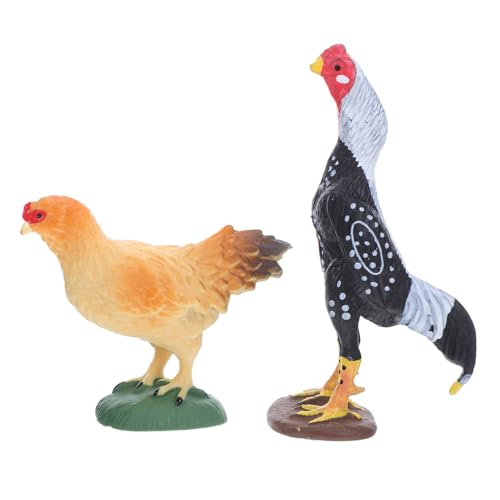 SOIMISS 2 Stück Teiliges Realistischer Farm Tierfiguren Henne und Hahn aus Robustem Pädagogisches für Interaktiven und Garten Dekoration von SOIMISS