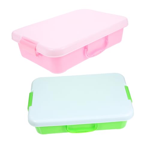 SOIMISS 2 Stück Tragbare Sandkasten mit Deckel Robuste Plastik Sandbox für Organisierende Aufbewahrungsbox für Spielzeuge und Bastelbedarf von SOIMISS