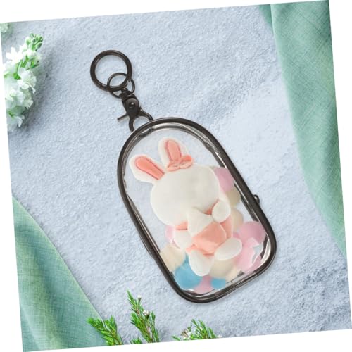 SOIMISS 2 Stück Transparente Mini Figuren Aufbewahrungstasche mit Schlüsselanhänger Staubdichtes Display Tragbare Hängetasche für Puppen Praktischer Haken für Unterwegs Design für Sammler von SOIMISS