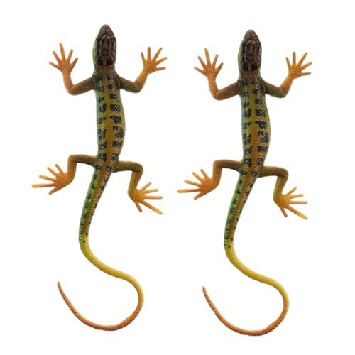 SOIMISS 2 Stück Vierbeiniges Schlangenmodell Reptilien-eidechsenfigur Spoof-eidechsenmodell Modell Einer Tierfigur Gefälschtes Eidechsenmodell Wohnkultur Tiermodell Green Plastik von SOIMISS