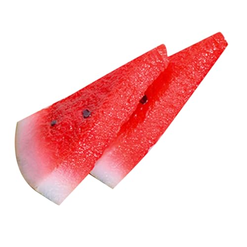 SOIMISS 2 Stücke Gefälschte Wassermelonenscheiben Realistische Kunststoff Requisiten Fotografie Zubehör für Kinder Künstliche Obstmodelle PVC Wassermelonen für Veranstaltungen von SOIMISS