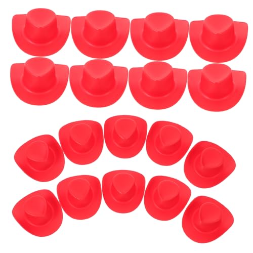 SOIMISS 20 Stück Teiliges Mini Cowgirl Hüte aus Kunststoff Winzige Puppenhüte für DIY Dekoration Western Party Puppenhauszubehör Leichter Dekorativer Miniaturhut für Cosplay und von SOIMISS