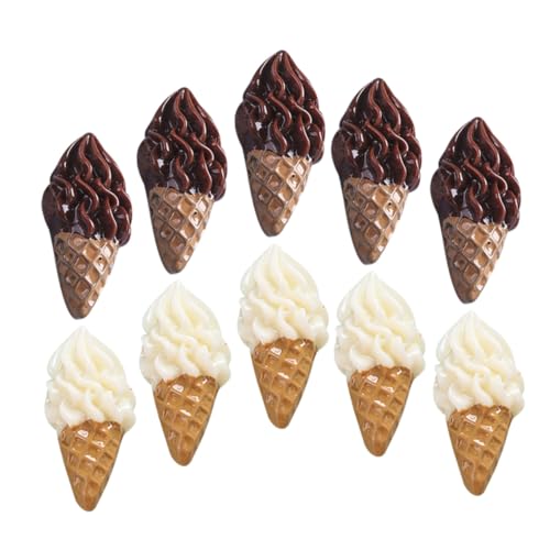SOIMISS 20 Stück Teiliges Miniatur Eiscreme Resin Dekorationsset Realistisches DIY Zubehör für Puppenhaus Mini Dessert Charms Kreative Foto Requisiten Zweifarbig Je von SOIMISS
