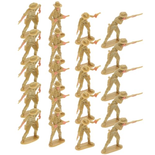 SOIMISS 20 Stück Teiliges Western Cowboy figurenset Miniatur Cowboy Modelle aus Kunststoff Realistische Western sandtisch Dekoration für Mikrolandschaften Spielsets von SOIMISS