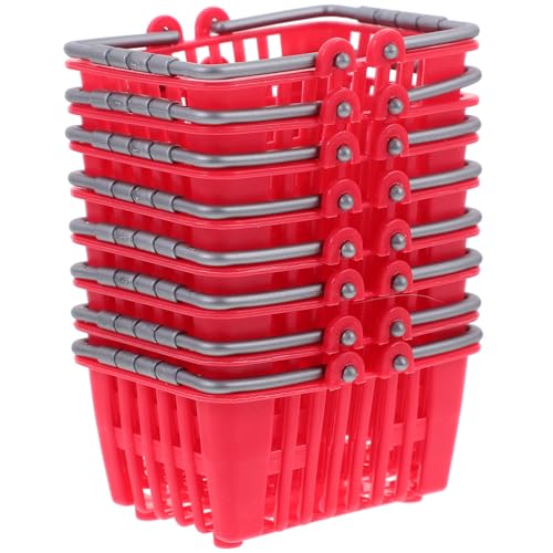 SOIMISS 20 Stück Toy Corrocery Kid Miniatur Stütze Mini-Einkaufskorb Kinderspielzeug einkaufskorb doll Accessories Einkaufskorb für kleines Korbkindspielzeug Plastik rot von SOIMISS