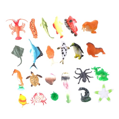 SOIMISS 24 Stück Teiliges Bunte PVC Meeres tierfiguren Realistische Aquarium Deko Farbige Langlebige Desktop skulpturen Umweltfreundliche Sammelornamente für Wohn Büroräume von SOIMISS