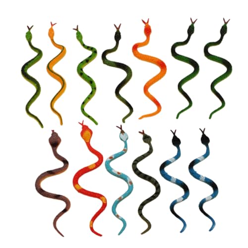 SOIMISS 24 Stück Teiliges Realistische Schlangenmodelle aus PVC Lebensechte Tierfiguren mit Lebendigen Farben und Natürlichen Posen als Gartendeko Halloween Streich Zufällige Farbe von SOIMISS