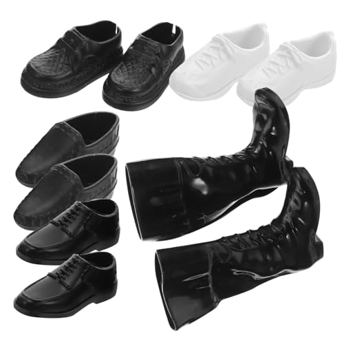 SOIMISS 25 Paare Puppenverkleidungsschuhe Mini-Schuhmodelle winzige Minischuhe Miniaturschuhe für Puppen Puppe Schuhe Puppen-Minischuhe Babypuppen-Requisiten Plastik Schwarz von SOIMISS