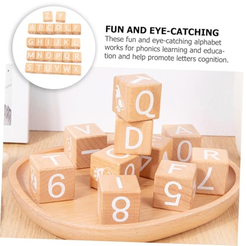 SOIMISS 26 Stück Teiliges Bunte Holzbausteine mit Buchstaben und Zahlen Pädagogisches Lernspielzeug für Frühen Alphabet Zahlen erkennung Sicher und Langlebig für Spielerisches Lernen von SOIMISS