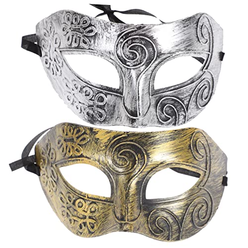 SOIMISS Halloween Maskerade Party Set 2-tlg. Herren Halbmaskerade Vintage Römisches Design Bronze Und Silber SOIMISS Halloween Maskerade Party Set 2-tlg. Herren Halbmaskerade Vintage Römisches Design Bronze Und Silber von SOIMISS