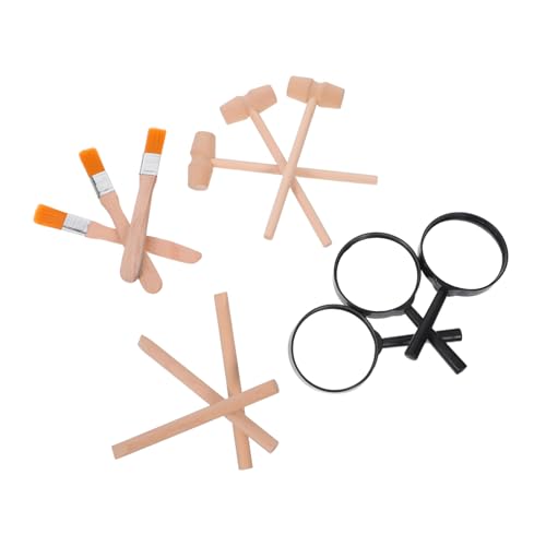 SOIMISS 3 Sätze Archäologie Ausgrabungsset für Holzwerkzeugen Dinosaurier Grabkit mit Hammer Meißel Pinsel und Lupe Pädagogisches für Junge Mädchen zum Forschen und Entdecken von SOIMISS