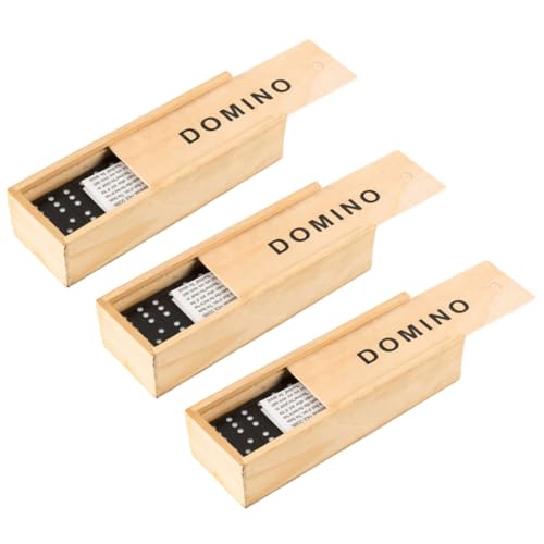 SOIMISS 3 Sätze Domino Spielsteine aus Schwarzem Holz mit Weißer Punktmarkierung mit Praktischer Holzbox Edukatives Gesellschaftsspiel für Familien für Spielabende und Lernspaß SOIMISS 3 Sätze Domino Spielsteine aus Schwarzem Holz mit Weißer Punktmarkierung mit Praktischer Holzbox Edukatives Gesellschaftsspiel für Familien für Spielabende und Lernspaß von SOIMISS