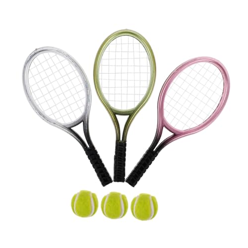SOIMISS 3 Sätze Lustiges Mini-hauswerkzeug Miniatur-tennisschläger Ornament Klein Hochzeitsdeko Desktop-mini-tennisschläger Tennisschlägermodell Für Layout Mini-Sachen Plastik von SOIMISS