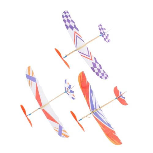 SOIMISS 3 Stück Angetriebene Flugzeugspielzeuge Für Flugzeuge Klein Flugzeug Kinderspielzeug Bausatz Segelflugzeug Modellflugzeug-bausätze Polystyrol Fliegend Gummiband Bambus von SOIMISS
