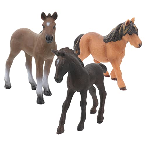 SOIMISS 3 Stück Simulierte Pferde Figuren Künstliche Pferde Rollenspielspielzeug für Kinder Realistische Modelle für Kreative Lernspiele und Dekoration von SOIMISS