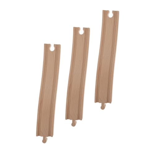 SOIMISS 3 Stück Holzeisenbahn Erweiterungsset Gebogene Schienen Zubehör aus Holz für Zug Bahn Szenen Layout Requisiten Robuste Verarbeitung Einfache Montage von SOIMISS