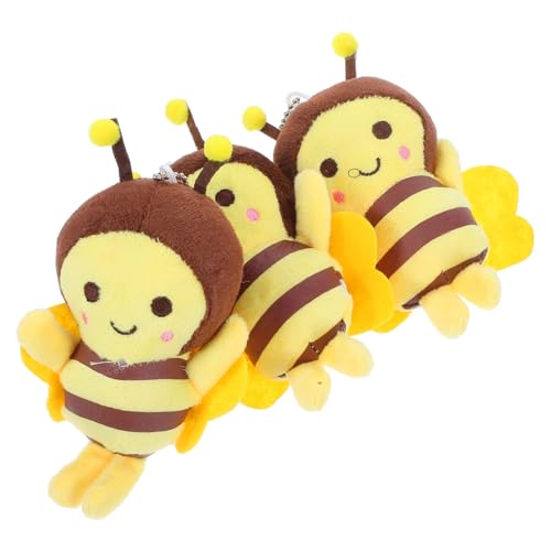 SOIMISS 3 Stück Kleiner bienenanhänger Kuscheltier Kind stickig süße Biene knuddelig Tier plüschtiere Plüsch-Schlüsselanhänger Gefüllter Bienenanhänger PP Baumwolle Yellow von SOIMISS