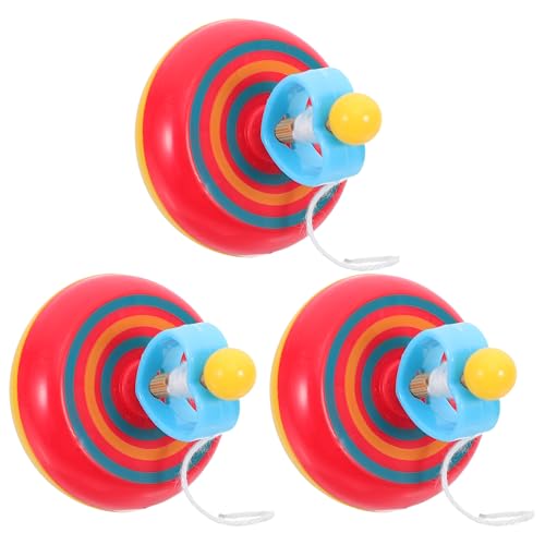 SOIMISS Kreiselspielzeug mit Zugschnur für Kinder 3 Stück Leichtes und Kreatives Gyro Spielzeug Fördert Eltern Kind Beziehung Lustiges Spielzeug für Drinnen und Draußen von SOIMISS