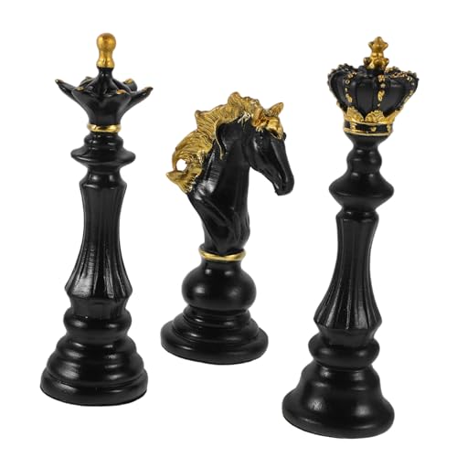 SOIMISS 3 Stück Schachfigur Deko Teiliges Set Widerstandsfähigem Resin Realistische Schachstatue für Bürodekoration für Schule und Figuren SOIMISS 3 Stück Schachfigur Deko Teiliges Set Widerstandsfähigem Resin Realistische Schachstatue für Bürodekoration für Schule und Figuren von SOIMISS