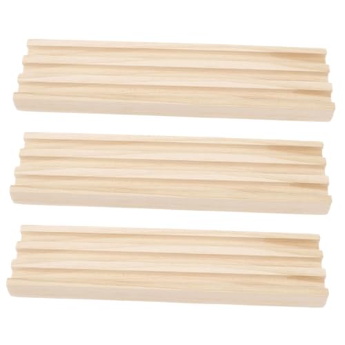 SOIMISS 3 Stück Teiliges Domino Holzständer mit Rutsch Pads Organizer für Mexican Train Domino Spiel Robustes Naturholz Tablett zur Übersichtlichen Aufbewahrung und Präsentation von von SOIMISS
