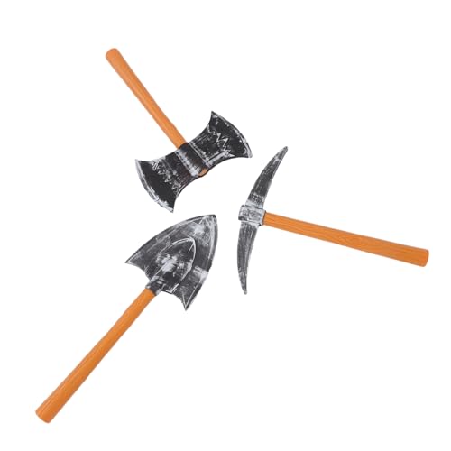 SOIMISS 3 Stück Teiliges Dwarf Cosplay mit Doppelseitiger Axt Plastik Spitzhacke und Schaufel Realistische Halloween Kostüm Requisite für Party Bühne Bühnenauftritt von SOIMISS