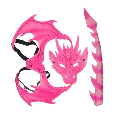 SOIMISS 3 Stück Teiliges Halloween Drachen Kostüm Set mit Realistischen Flügeln und Maske für Cosplay Rollenspiele und Festliche Verkleidungen bei Halloween Schule und Familienfeiern von SOIMISS