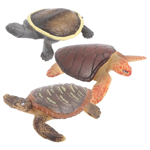 SOIMISS 3 Stück Teiliges Miniatur Schildkröten Modell aus Langlebigem Material Kompakt und Leicht Stabile Tisch und Gartendekoration Pädagogisches Meeres Tier für Sammler von SOIMISS