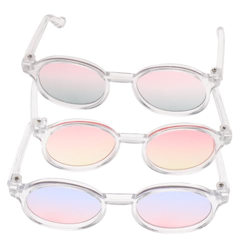 SOIMISS 3 Stück Teiliges Puppenbrillen Puppenzubehör Sonnenbrillen in Gelb Grün Blau für Puppenkostüme DIY Basteln und Geschenkideen von SOIMISS