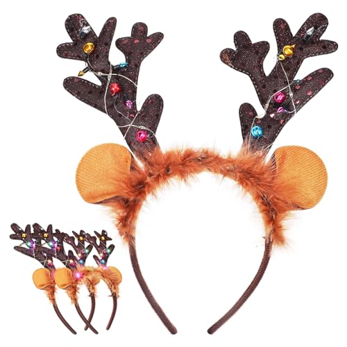 SOIMISS 3 Stück Teiliges Weihnachts Stirnband mit Glitzernden Hirschgeweihen Kostümzubehör für Partys Weihnachten und Cosplay Events Vielseitig Einsetzbar und Bequem zu Tragen von SOIMISS