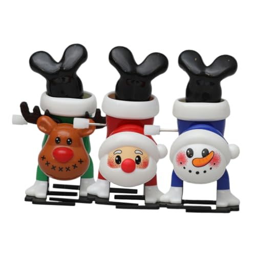 SOIMISS 3 Stück Teiliges Weihnachts Wind Up Niedliche Cartoon Designs mit Rentier Weihnachtsmann und Schneemann Mechanische Figuren für Weihnachtsfeiern und Festliche Dekoration von SOIMISS
