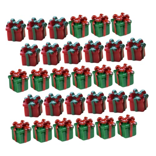 SOIMISS 30 Stück Teiliges Miniatur Weihnachtsgeschenkboxen aus Harz Rote und Grüne Miniatur Päckchen Figuren Puppenhaus Dekoration Vielseitig Platzierbar für Festliche Weihnachtsatmosphäre von SOIMISS