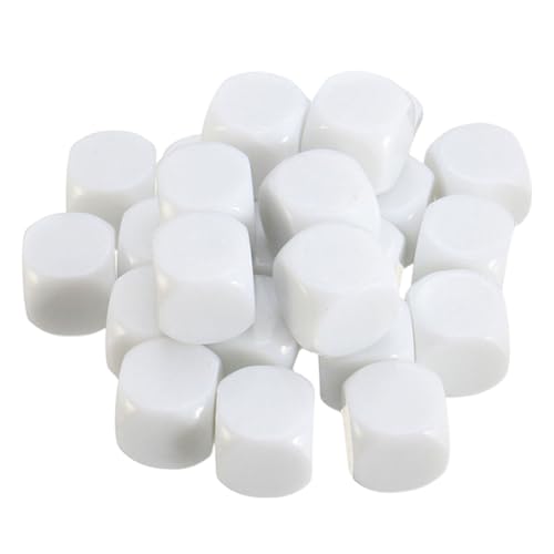 SOIMISS 30 Stück Teiliges Quadratische Acryl Blanko Würfel mit Glänzender Oberfläche Robuste DIY Würfel für Lustige Spiele und Individuelle Gestaltung Weiße Spielwürfel für Brettspiele von SOIMISS