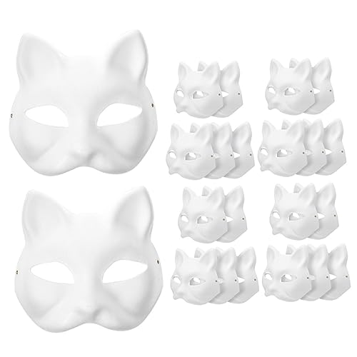SOIMISS 30Stücke Leere Katzenmasken für DIY Bemalbare Papiermasken Kunstunterricht und Bastelprojekte für Halloween und Kreative Anlässe SOIMISS 30Stücke Leere Katzenmasken für DIY Bemalbare Papiermasken Kunstunterricht und Bastelprojekte für Halloween und Kreative Anlässe von SOIMISS