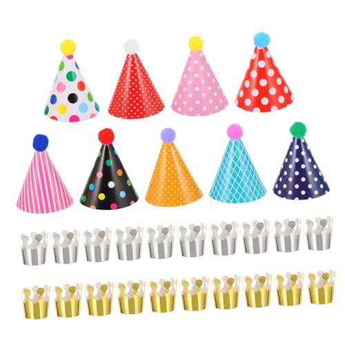 SOIMISS 31 Stück Teiliges Bunte Kindergeburtstag Partyhüte Punkte Kronen Goldene Silberne Kronen Geburtstagsfeier Zubehör für Unvergessliche von SOIMISS