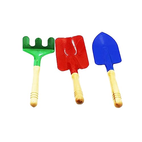SOIMISS 3Stücke Teiliges Buntes Gartenwerkzeug für Holzgriffen Mini Schaufel Handschaufel und Rechen für Mädchen und Jungen im Kindergarten Farbe Zufällig von SOIMISS