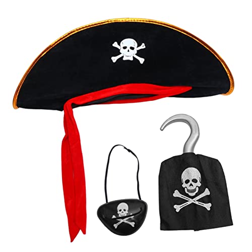 SOIMISS 3st Piratenhut-set Hut Für Halloween-aufkleber Haken Halloween Piratenhand Zubehör Lustiger Hut Piratenhaken Polizeiabzeichen Halloween-piratenhut Party-piratenhut Black SOIMISS 3st Piratenhut-set Hut Für Halloween-aufkleber Haken Halloween Piratenhand Zubehör Lustiger Hut Piratenhaken Polizeiabzeichen Halloween-piratenhut Party-piratenhut Black von SOIMISS