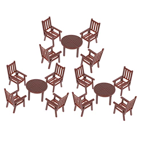 SOIMISS 4 Sätze Mini-Tisch und Stuhl-Set puppenstubenmöbel Dollhouse Furniture Modellbau Zubehör Essen Beine Leben stühle Miniatur-Möbelstuhl Mini-Tischstuhl Plastik Brown von SOIMISS