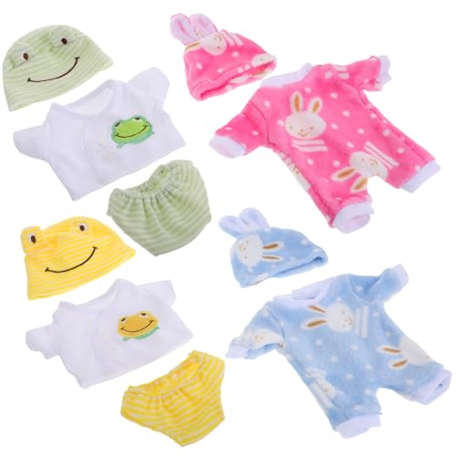 SOIMISS 4 Sätze Puppenkleidung Teiliges Outfit für Amerikanische Puppen Gelber und Grüner Froschanzug Pinkem und Blauem Hasenoverall für Mädchen SOIMISS 4 Sätze Puppenkleidung Teiliges Outfit für Amerikanische Puppen Gelber und Grüner Froschanzug Pinkem und Blauem Hasenoverall für Mädchen von SOIMISS