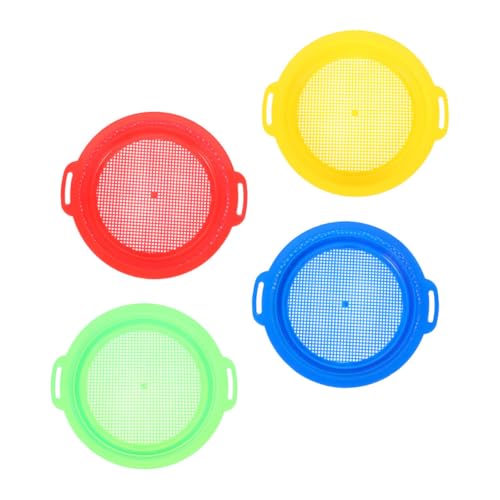 SOIMISS 4 Stück Beach Toy Mesh Screen Set Outdoor Großer Sandsieber Haifischzahnsieb Katzenstreuschaufel Aus Metall Strandsandsifter Müllschaufel Sandschaufel Sandtrichter Pp von SOIMISS