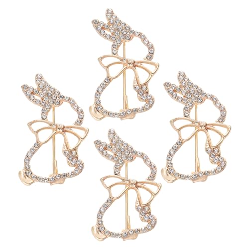 SOIMISS 4 Stück Kaninchen Brosche Hasen-Accessoires Hasenstift Kaninchen-Tier-Brosche Brosche für Damen Metall Brosche Tier Brosche Zubehör für Hasenkostüme Hasenzubehör Legierung Golden von SOIMISS
