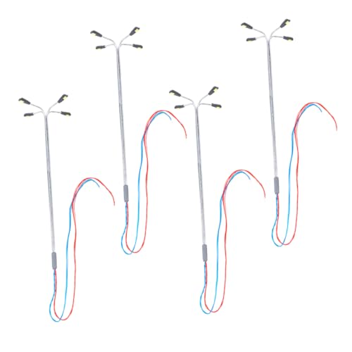 SOIMISS 4 Stück LED -Straßenlichtmodell Mini-LED-Leuchten Lampen klein Blau drinnen farbig baustellenbeleuchtung Sandtischlampe Langlebiges Material Modell Straßenlaterne Fee Lampe Metall von SOIMISS
