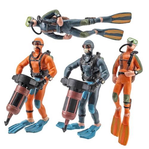 SOIMISS 4 Stück Mini-Tauchermodell Mini-Tauchen Bob Dekorationen realistisch raumdeko schöafzimmerdeko kleine schwimmende Taucherverzierung Aquarientaucher Dekoration Plastik Brown von SOIMISS