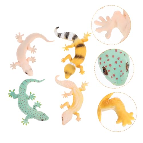 SOIMISS 4 Stück Miniatur Gecko Figuren Realistische Reptilien Modelle für Bildung und Kreatives als Dekoration und Lernspielzeug von SOIMISS