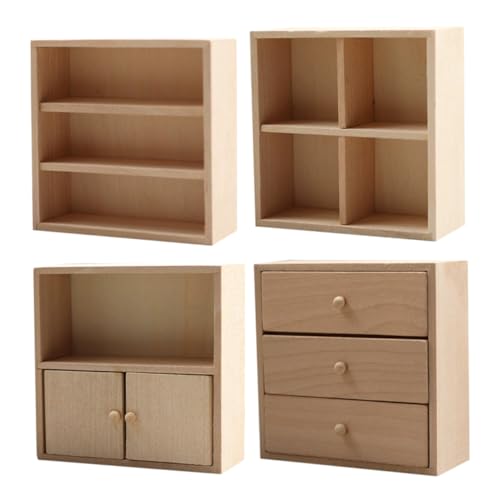SOIMISS 4 Stück Miniaturmöbel Set aus Holz Teiliges DIY Puppenhaus Möbel Realistische Mini Kabinetts und Bücherregal für Kreative Dekoration und Modellbau Vielseitig Einsetzbar SOIMISS 4 Stück Miniaturmöbel Set aus Holz Teiliges DIY Puppenhaus Möbel Realistische Mini Kabinetts und Bücherregal für Kreative Dekoration und Modellbau Vielseitig Einsetzbar von SOIMISS