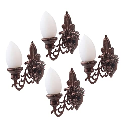 SOIMISS 4 Stück Moos Dekolampe Mini Puppenhaus Dorf Puppenhauslampe Simulation Wandlampe Puppenhaus Wandlampe Modell Sandtisch Materialien Laternenpfahl Modell Winzige Wandlampe Abs von SOIMISS