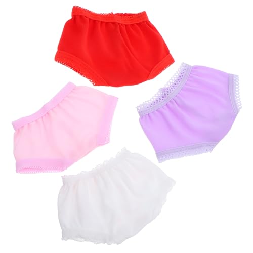 SOIMISS 4 Stück Puppenunterwäsche Puppenhöschen Zubehör Unterwäsche Für Puppenzubehör Spielgröße Spielzeugpuppenhöschen Süßes Puppenkleidungszubehör Mädchen Höschen Slips Puppen Kleine von SOIMISS