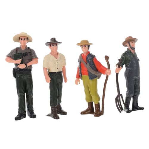 SOIMISS 4 Stück Realistische Farmarbeiter Figuren Teilig aus Langlebigem Material Detailgetreue Miniatur Bauernhof Menschen Modelle Dekorative Spielfiguren für Mikrolandschaften von SOIMISS