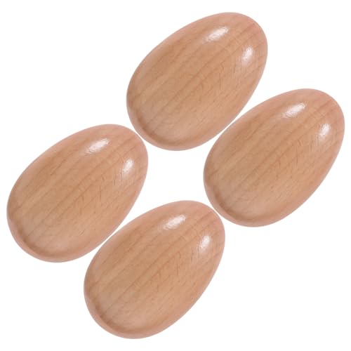 SOIMISS 4 Stück Schaukelei Aus Holz Für Musikalische Rasseln Eier Maracas Shaker Babyparty Maracas Musikinstrument Maracas Schlaginstrument Eier Maracas Instrument von SOIMISS