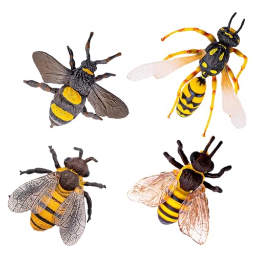 SOIMISS 4 Stück Simulation Insektenmodell Realistisch Flügel Figur Bienen-Statue Bienen Dekorationen Bienendekoration Bienenmodelle Bienen Zahlen Bienen Zum Basteln Plastik von SOIMISS